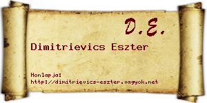 Dimitrievics Eszter névjegykártya